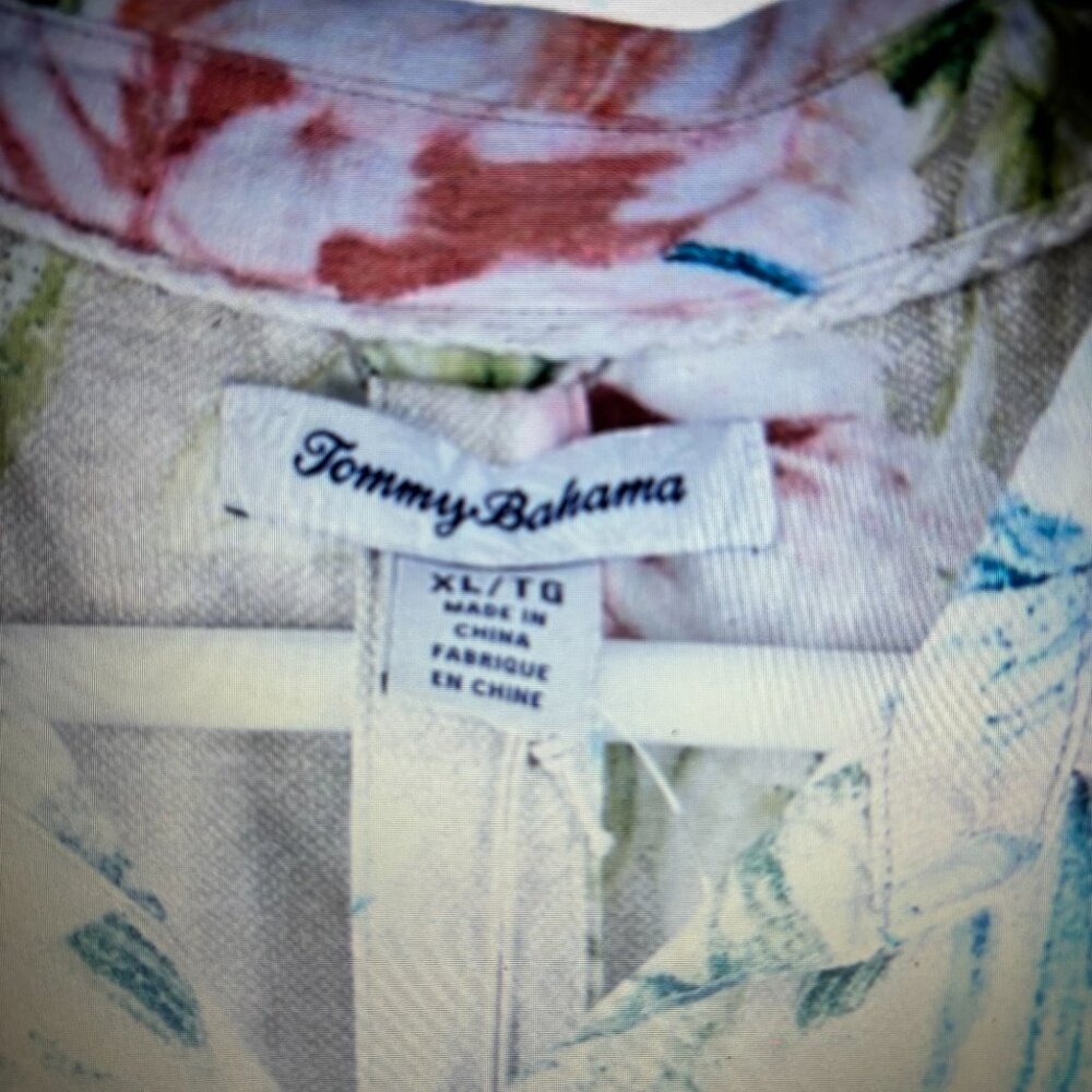 Tommy Bahama Size XL Maya Meadows Linen Floral Vacation Shirt Dress Women's - Picture 3 of 3